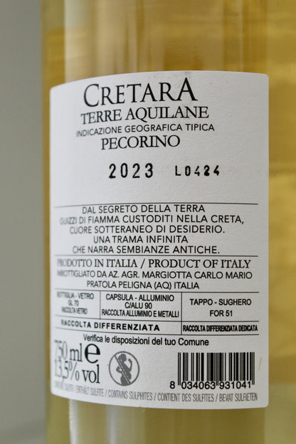etichetta di una bottiglia di vino creare di Cantina Margiotta